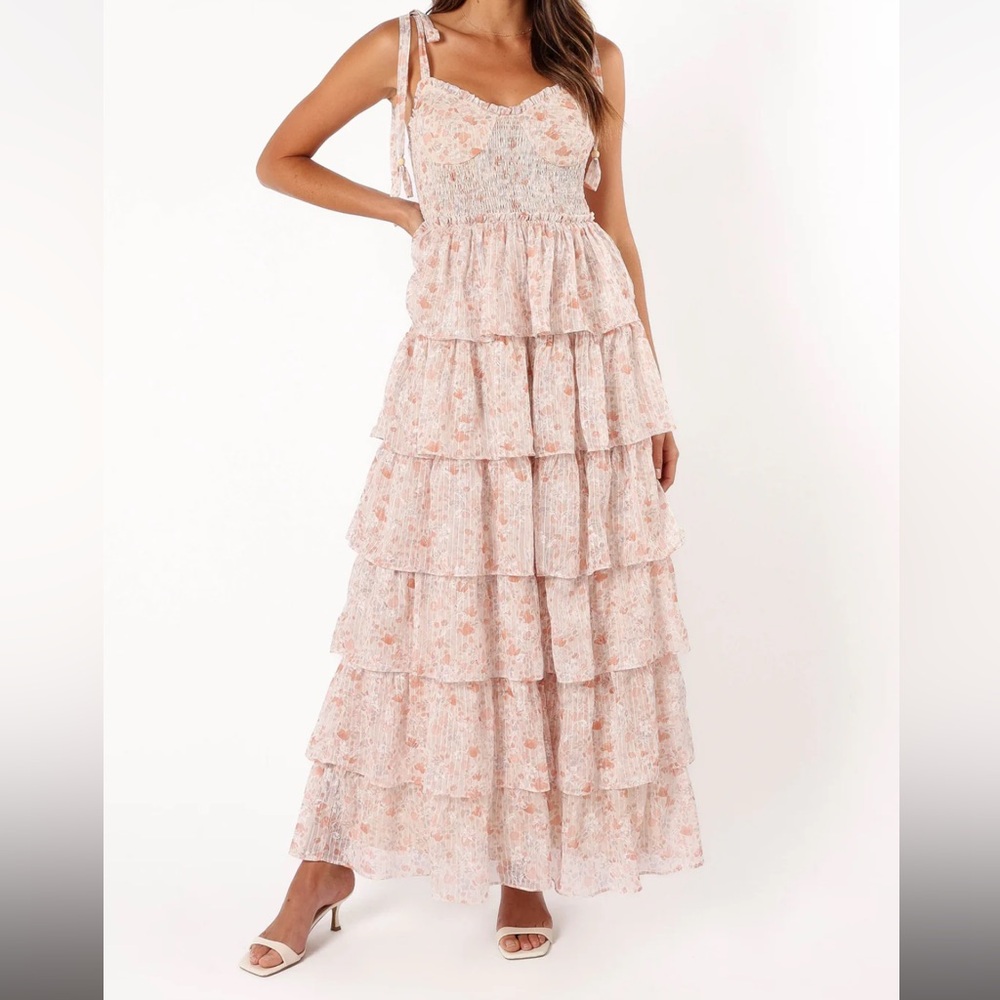 Petal and Pup Kristah Maxi Dress- Floral Peach